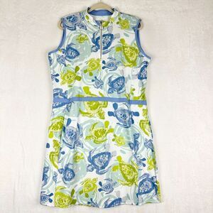 Ana Clare Active Lexi Dress Size XL Sea Turtle SPF 50 Pockets 1/4 Zip Vacation